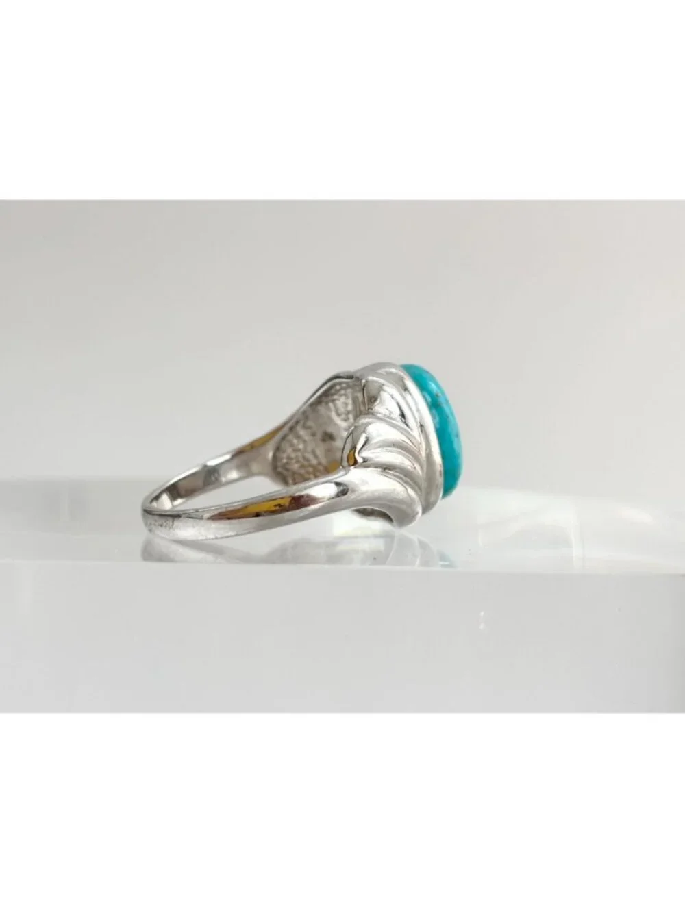 Sleeping Beauty Turquoise Stone Sterling Silver 925 Vintage Ring - sz 11.25